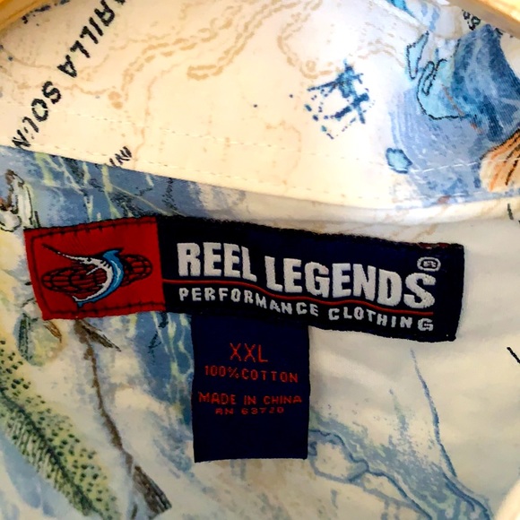 Men’s short sleeve, collared shirt, ocean pattern - Picture 2 of 5